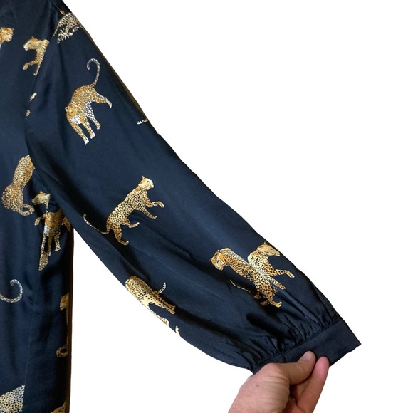 Jodifl Black Pullover Dress with Gold Cheetahs Size Small - Picture 6 of 13